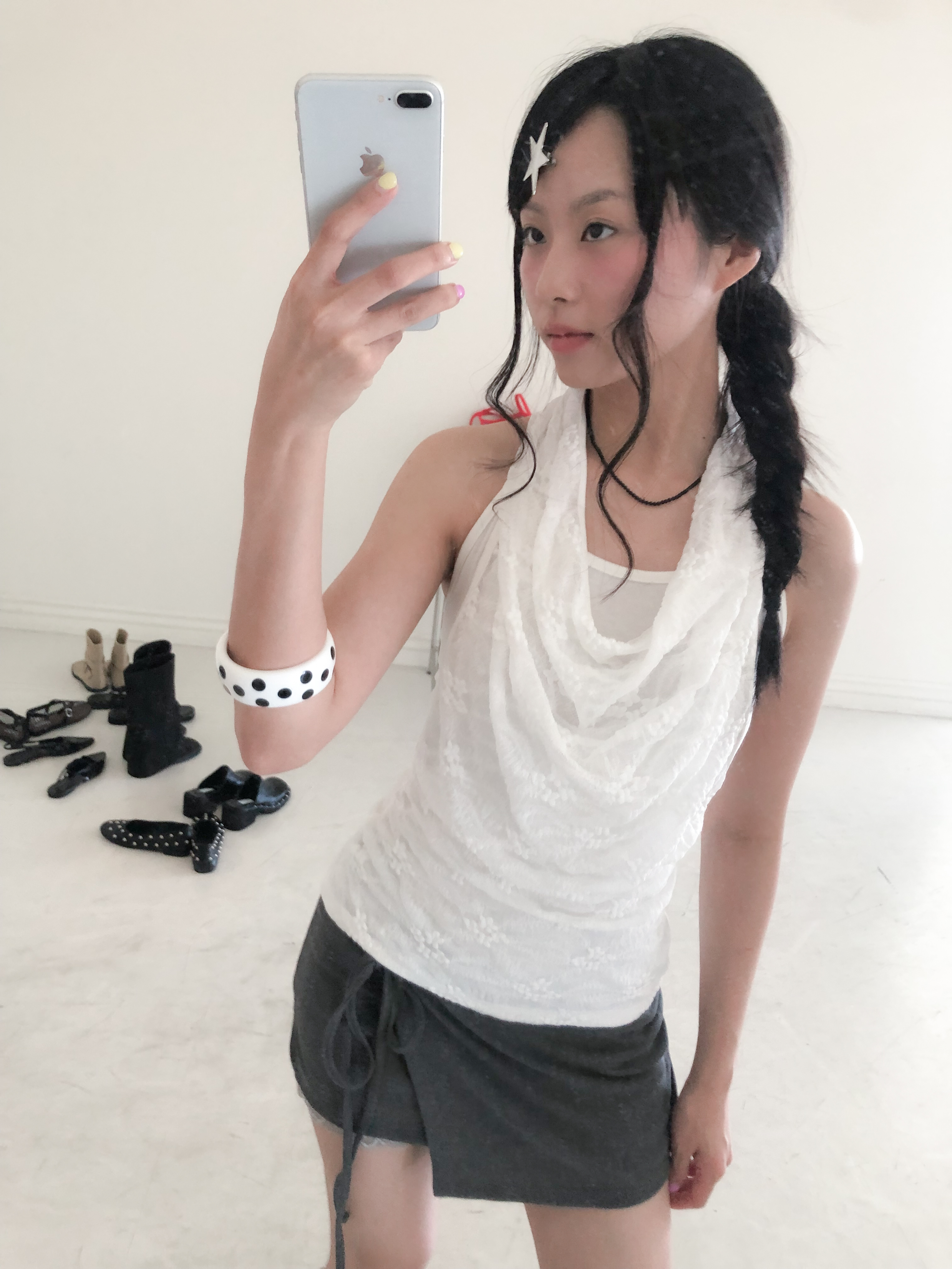 kind drape sleeveless top #上衣