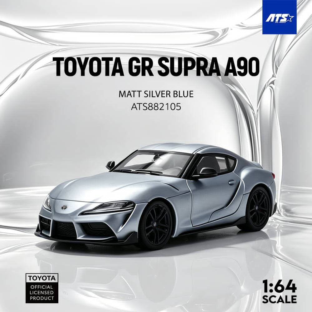 預訂:1/64 ATS Models  Toyota GR Supra A90 Matt Silver Blue (ATS882105 )