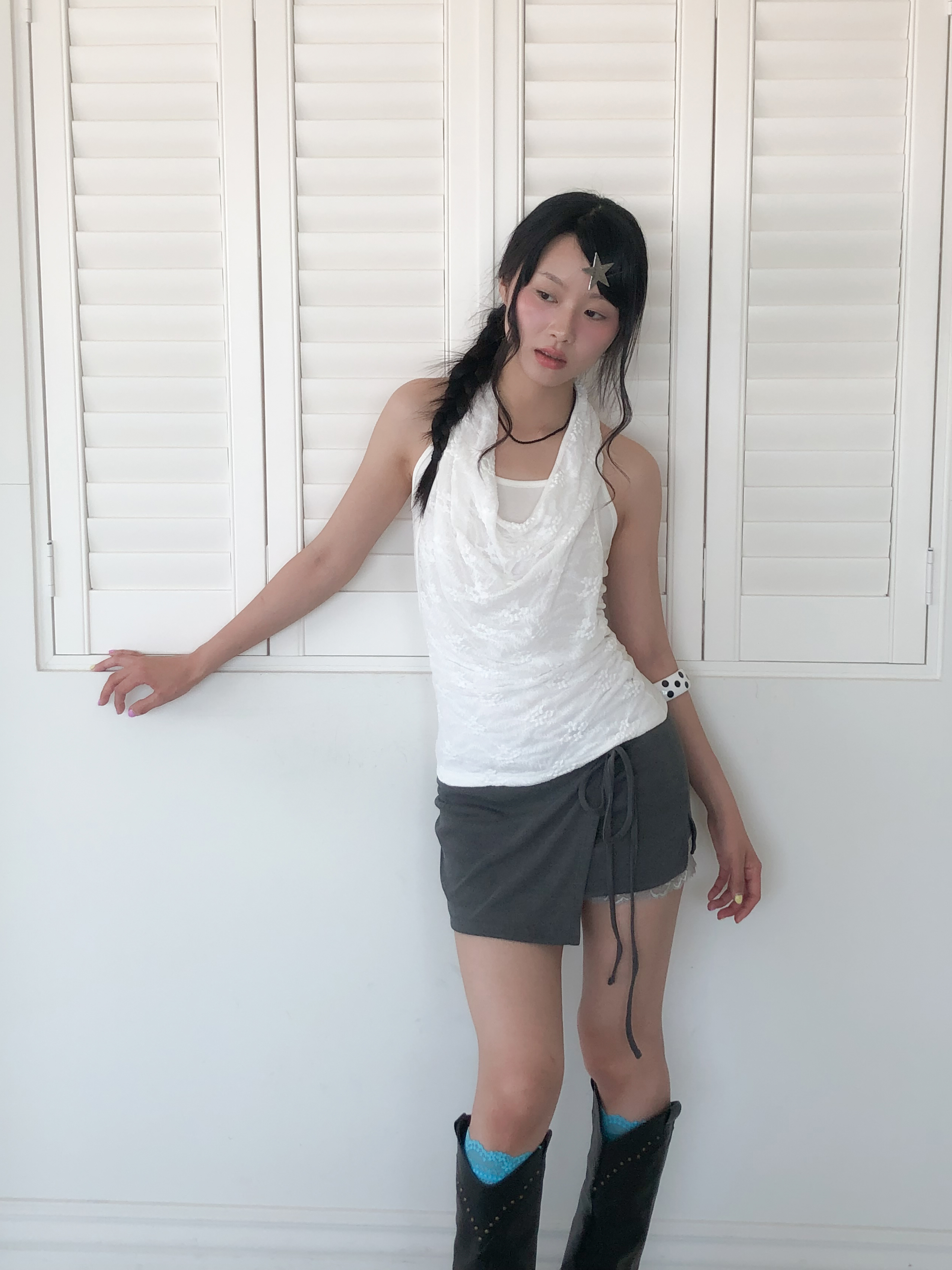 kind drape sleeveless top #上衣