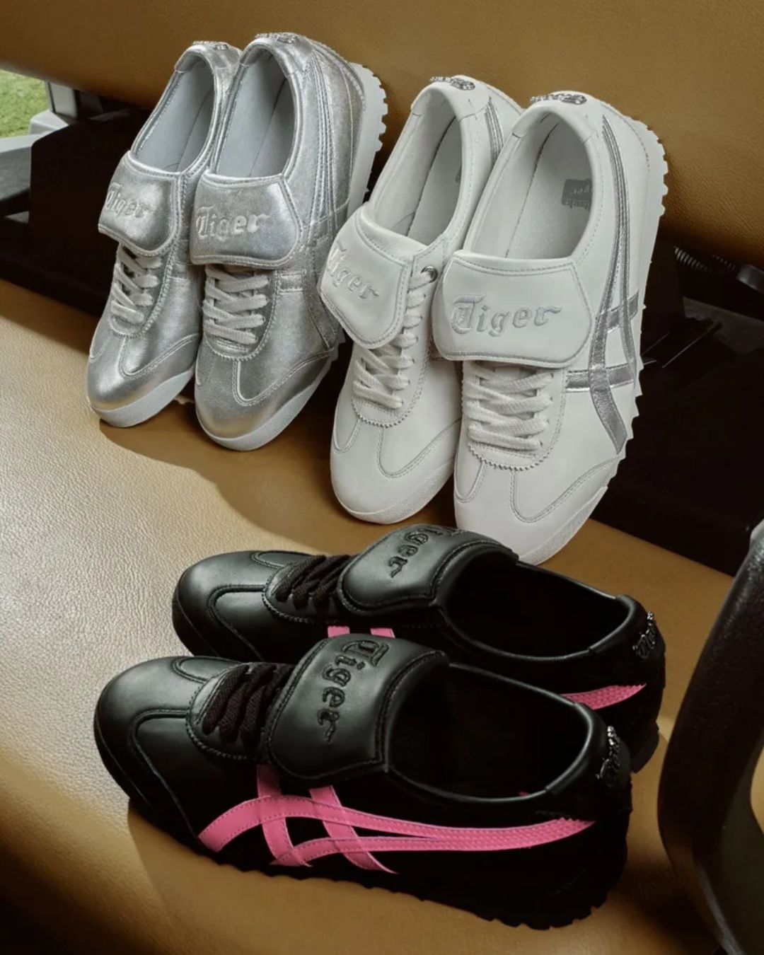 【逢甲 FUZZY】Onitsuka Tiger Mexico 66 GOLF 鬼塚虎 翻領 黑 黃 銀 黑粉 男女款