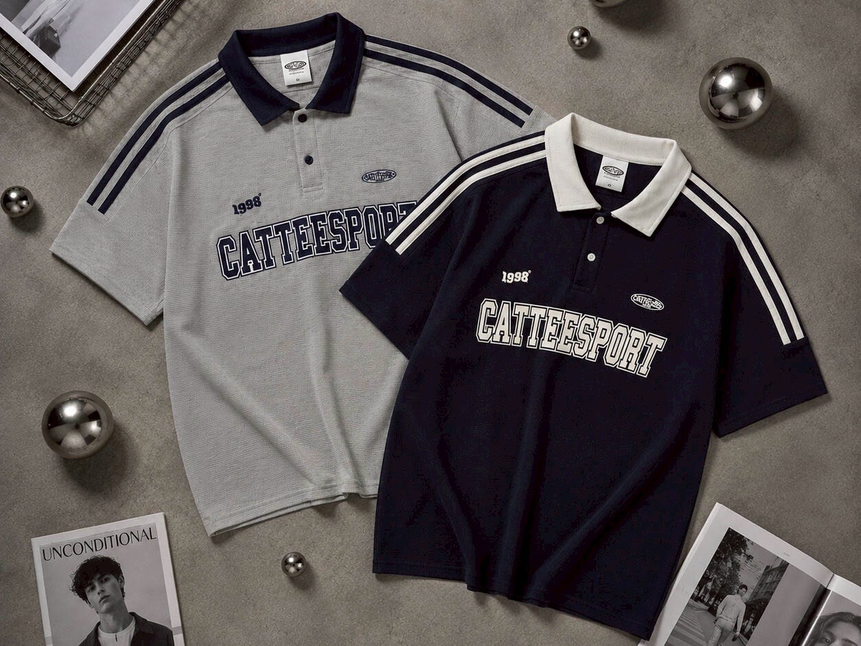 CATTEESPOST三線POLO短袖上衣(2colors)