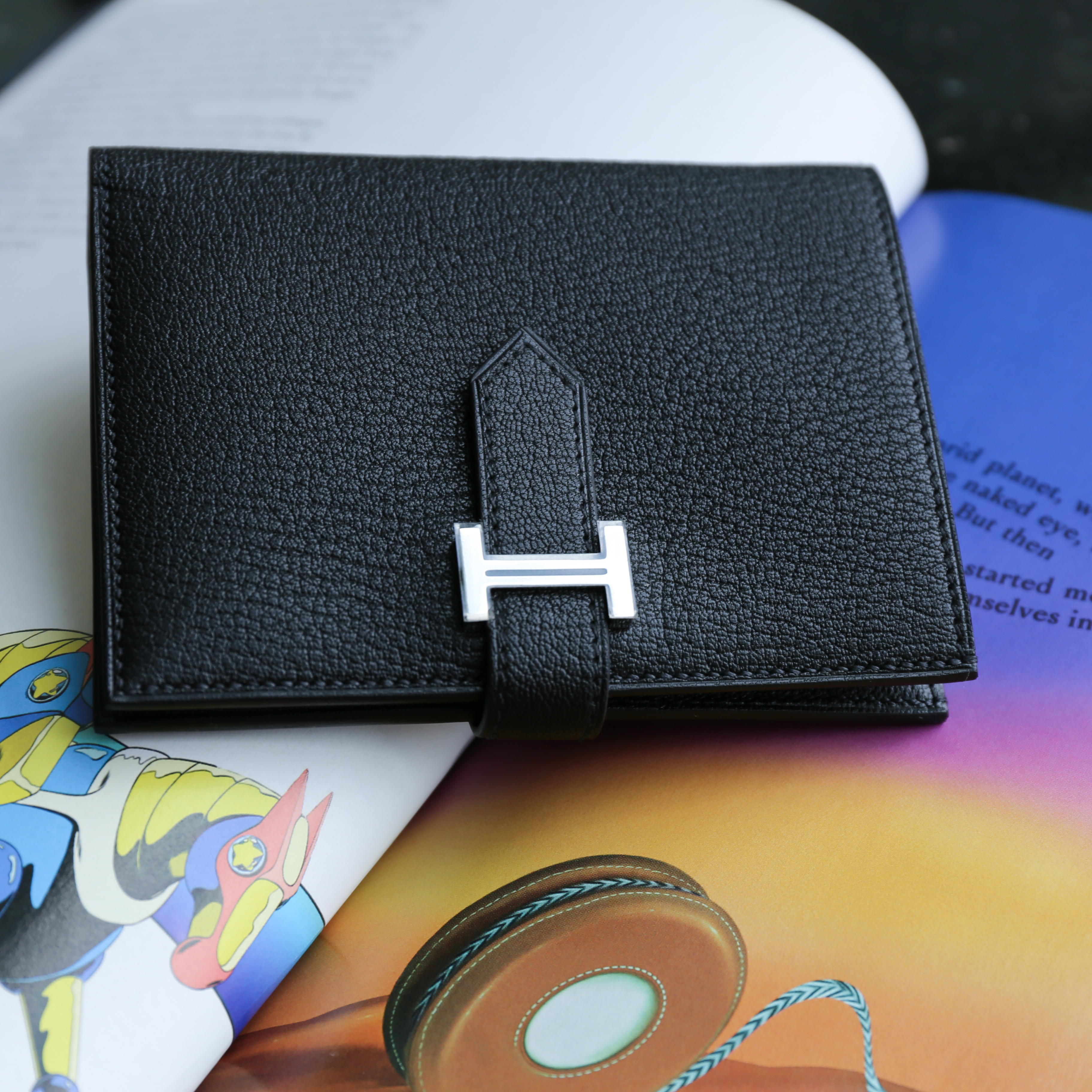 Hermès BEARN Wallet (Mysore Leather Black color)