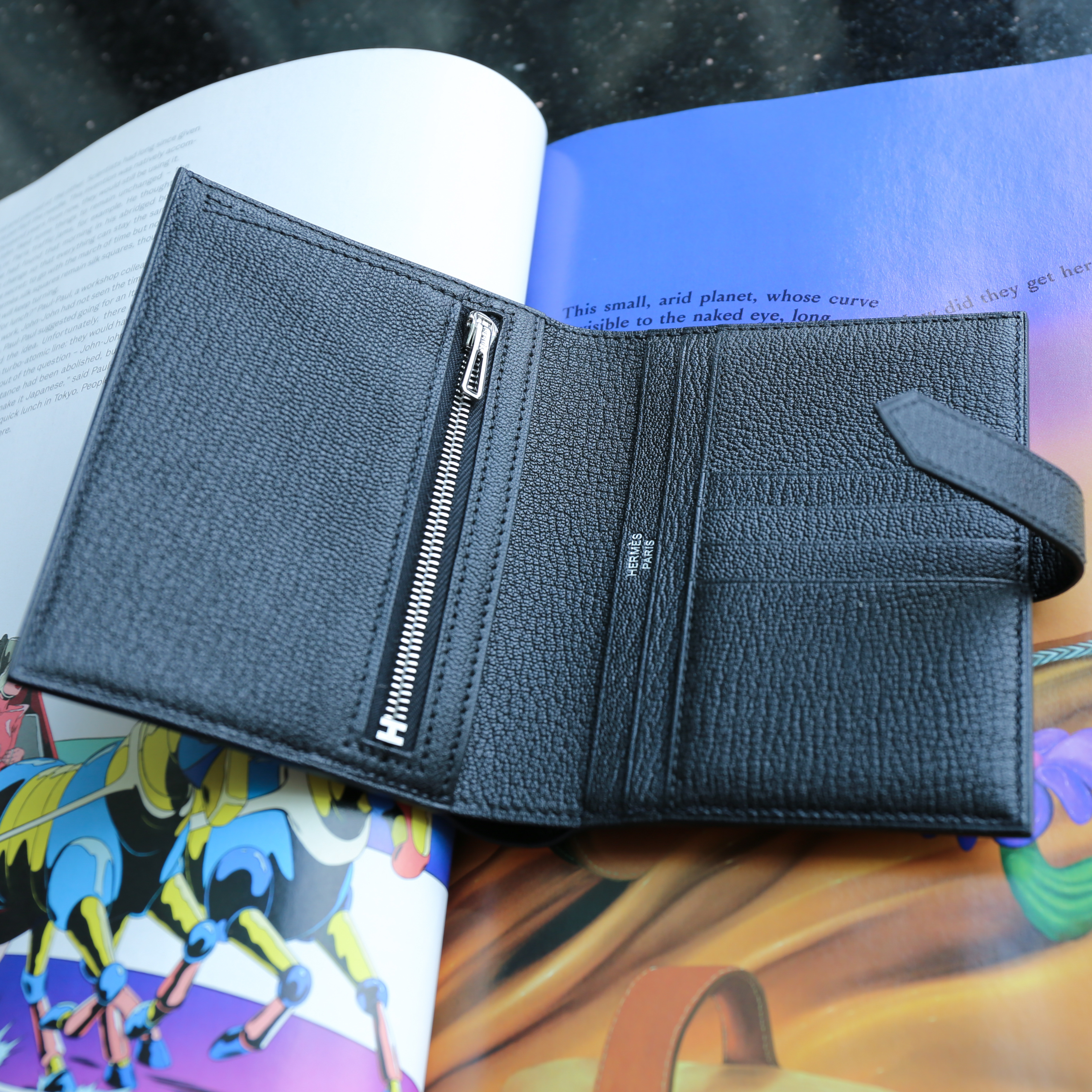 Hermès BEARN Wallet (Mysore Leather Black color)