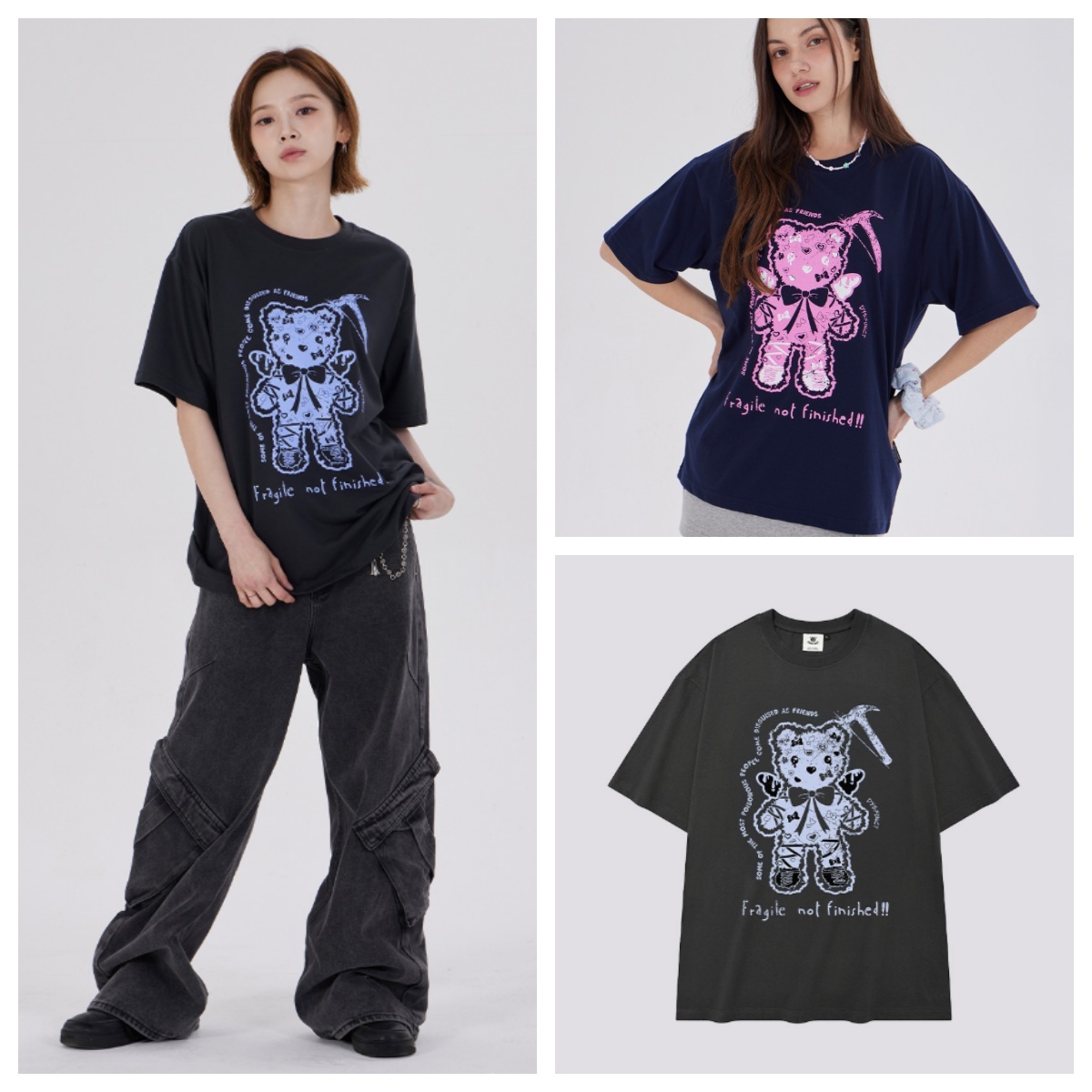 韓國代購 棒棒糖 男女同款 ANGEL HAMMER BEAR T-SHIRT