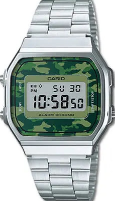 萬年鐘錶 - 卡西歐  CASIO 復古迷彩電子錶 A168WEC-3 錶徑 38.6 MM