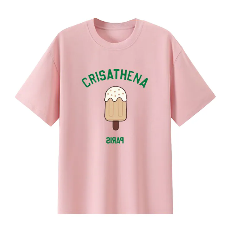 0710CR34-CRISATHENAHK-CLOTHING-Dots Magnum T-Shirt in Pink（A34）