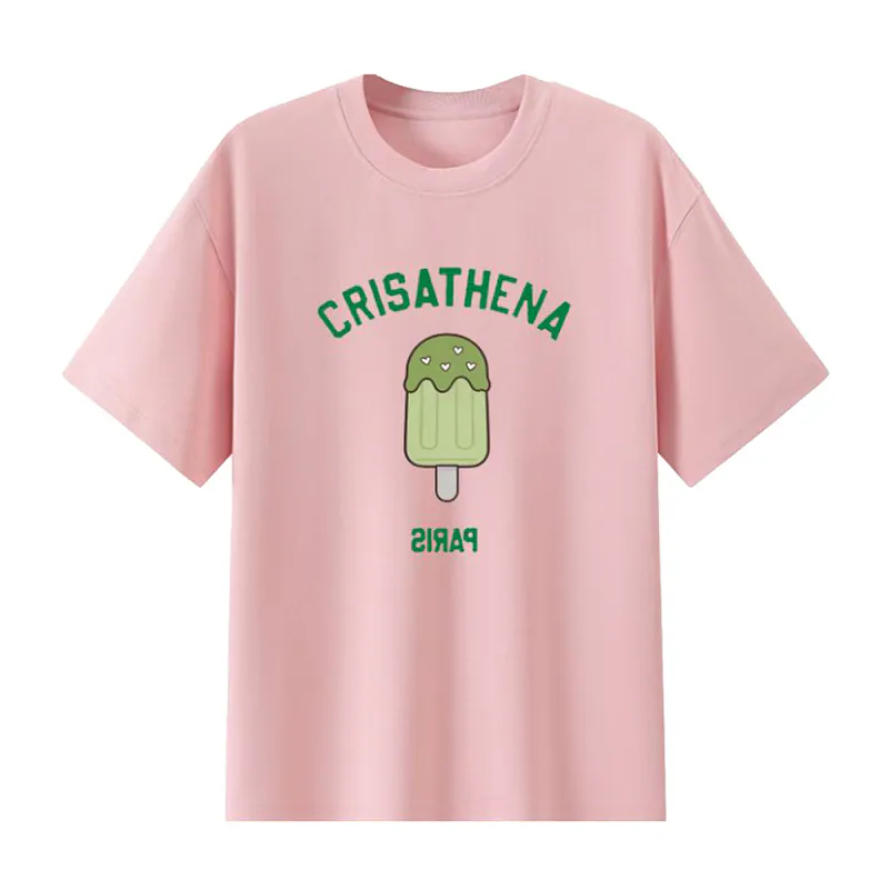 0710CR34-CRISATHENAHK-CLOTHING-Dots Magnum T-Shirt in Pink（A34）