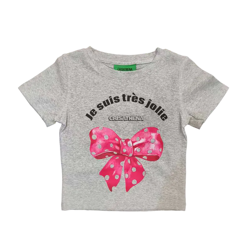0710CR35-CRISATHENAHK-CLOTHING-Je suis tres jolie Short T-Shirt（A35）