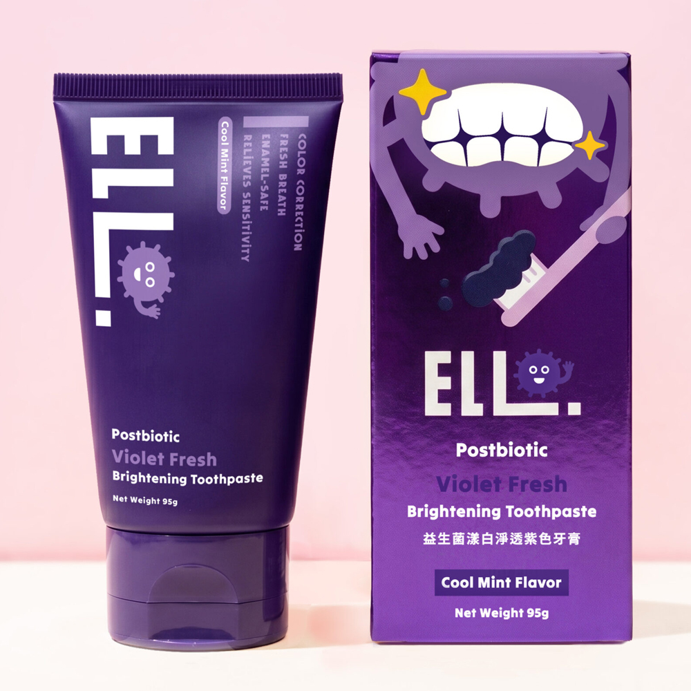 ELLO 研舒肌 - 益生菌 漾白淨透 紫色牙膏（抗敏/ 無氟 / 亮白）
