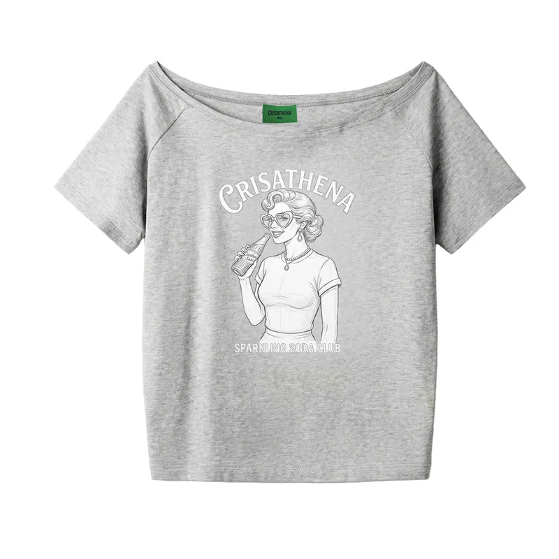 0710CR38-CRISATHENAHK-CLOTHING-Crisathena Sparkling Soda Club (Draft) Slouchy T-Shirt（A38）