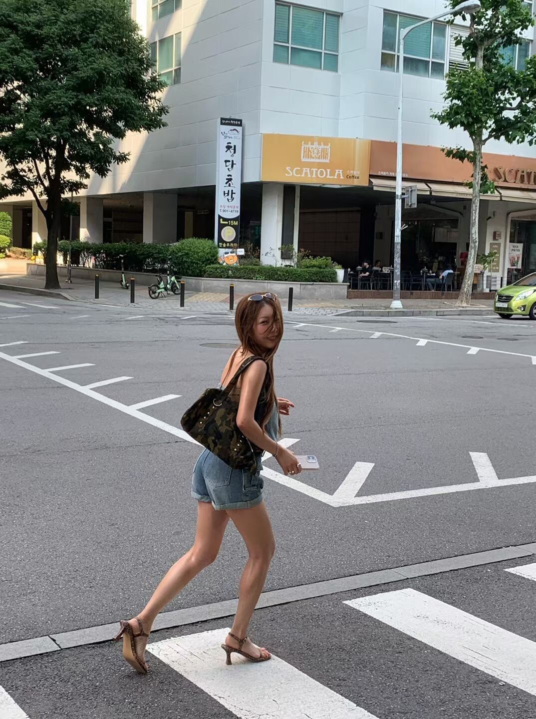 #AJ30酷甜丹寧連身短褲