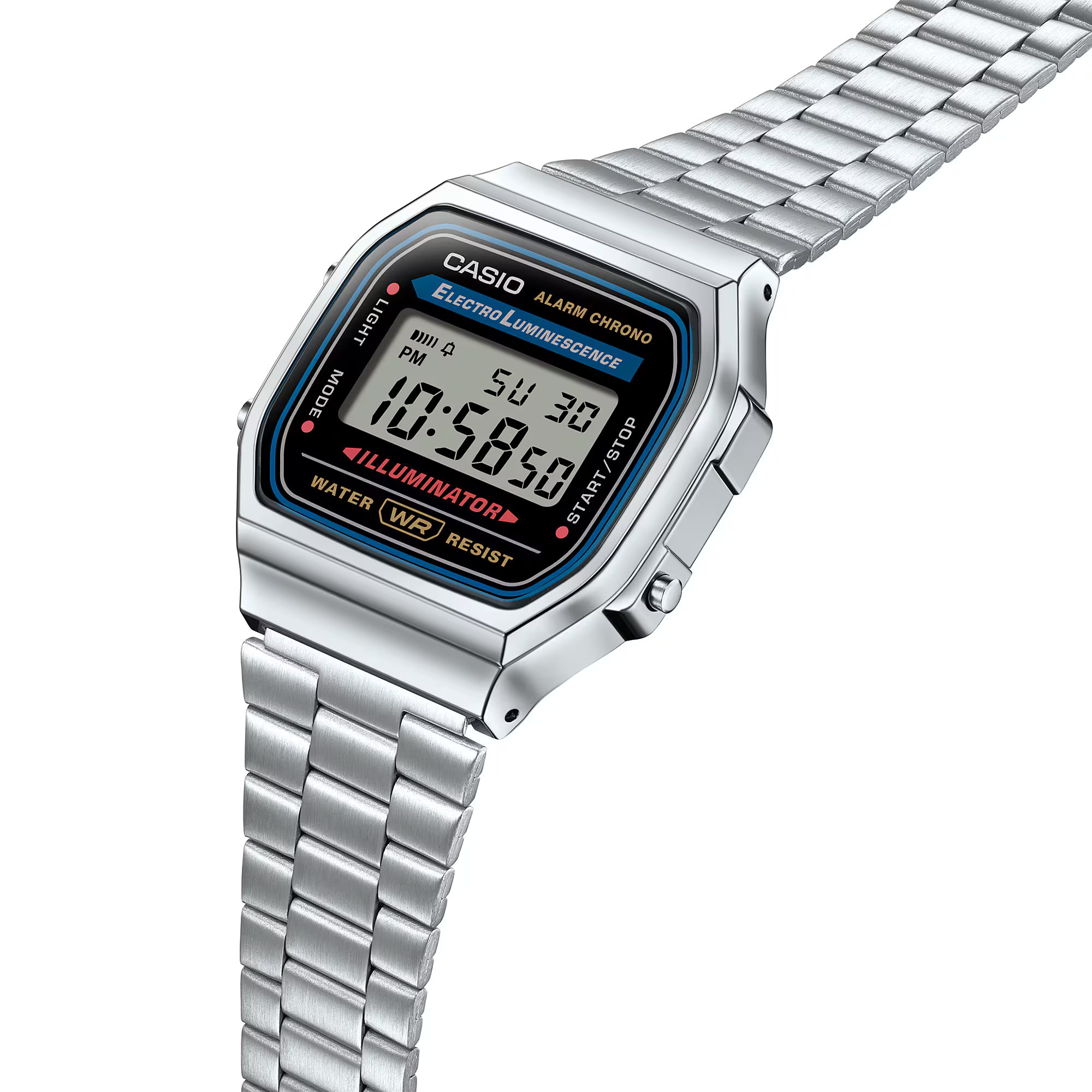 萬年鐘錶 - 卡西歐  CASIO 復古經典方形電子錶 A168WA-1  錶徑 36.3 MM