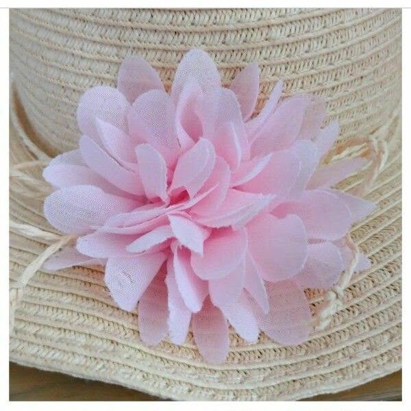 【Nishimatsuya】Pink Flower Children's Straw Hat