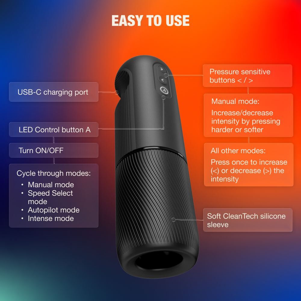 Arcwave Orbit 360°旋轉智能遠程電動飛機杯 - 黑色