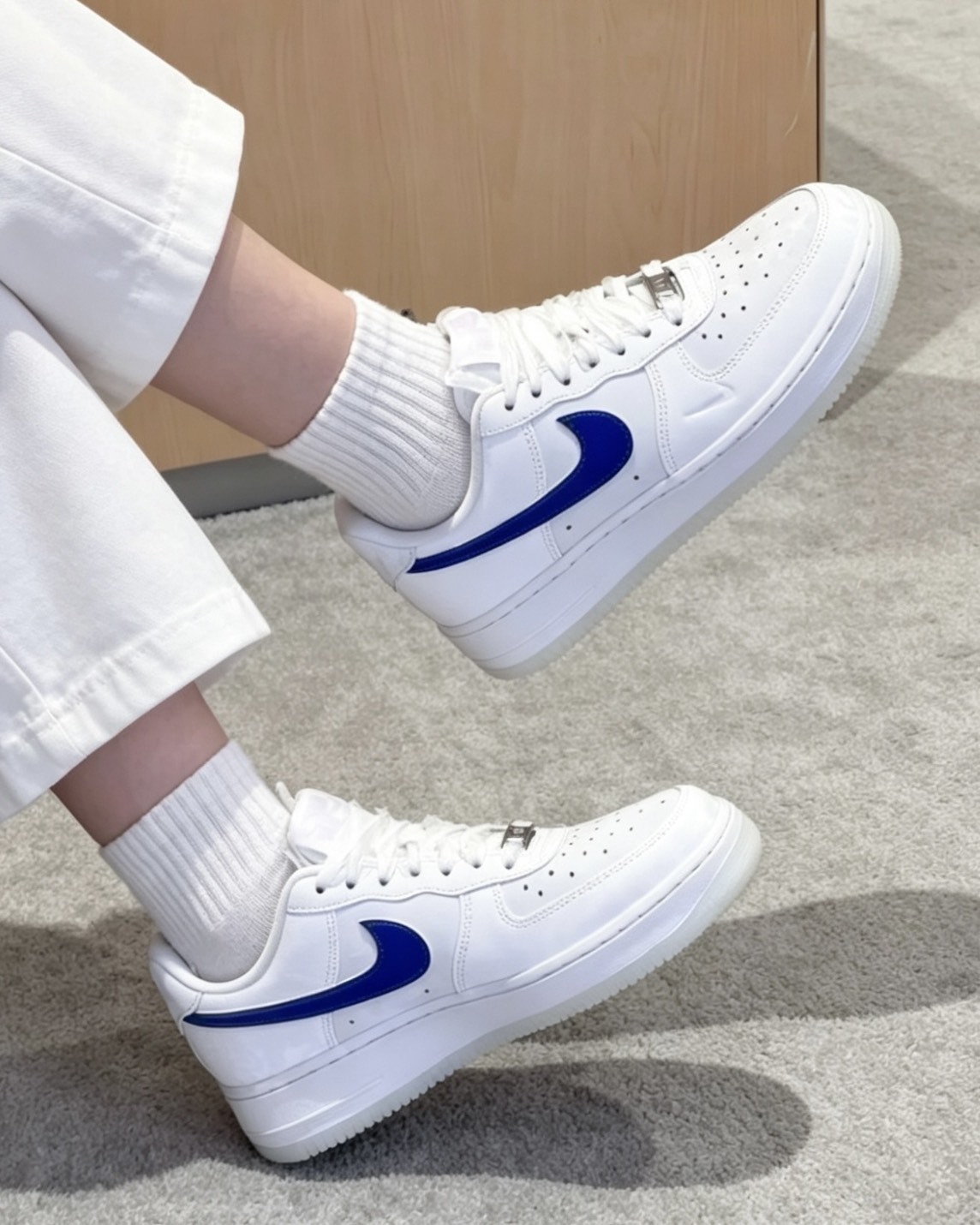 【逢甲 FUZZY】W Nike Air Force 1 "Summit White" 緞帶 白藍 IW1235-121