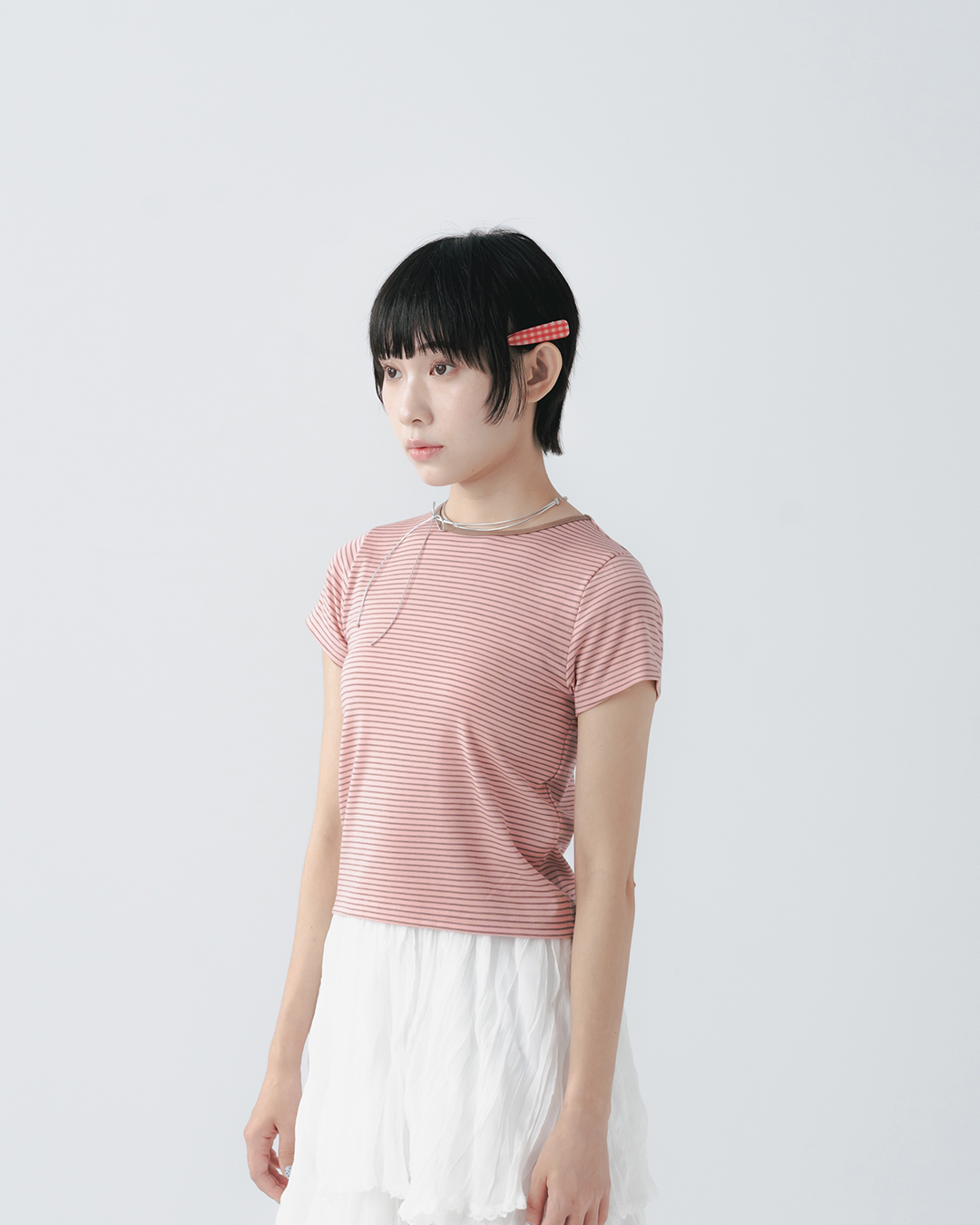 Acrylic checkered hair clip, available in four colors【07090430】in stock+pre-order