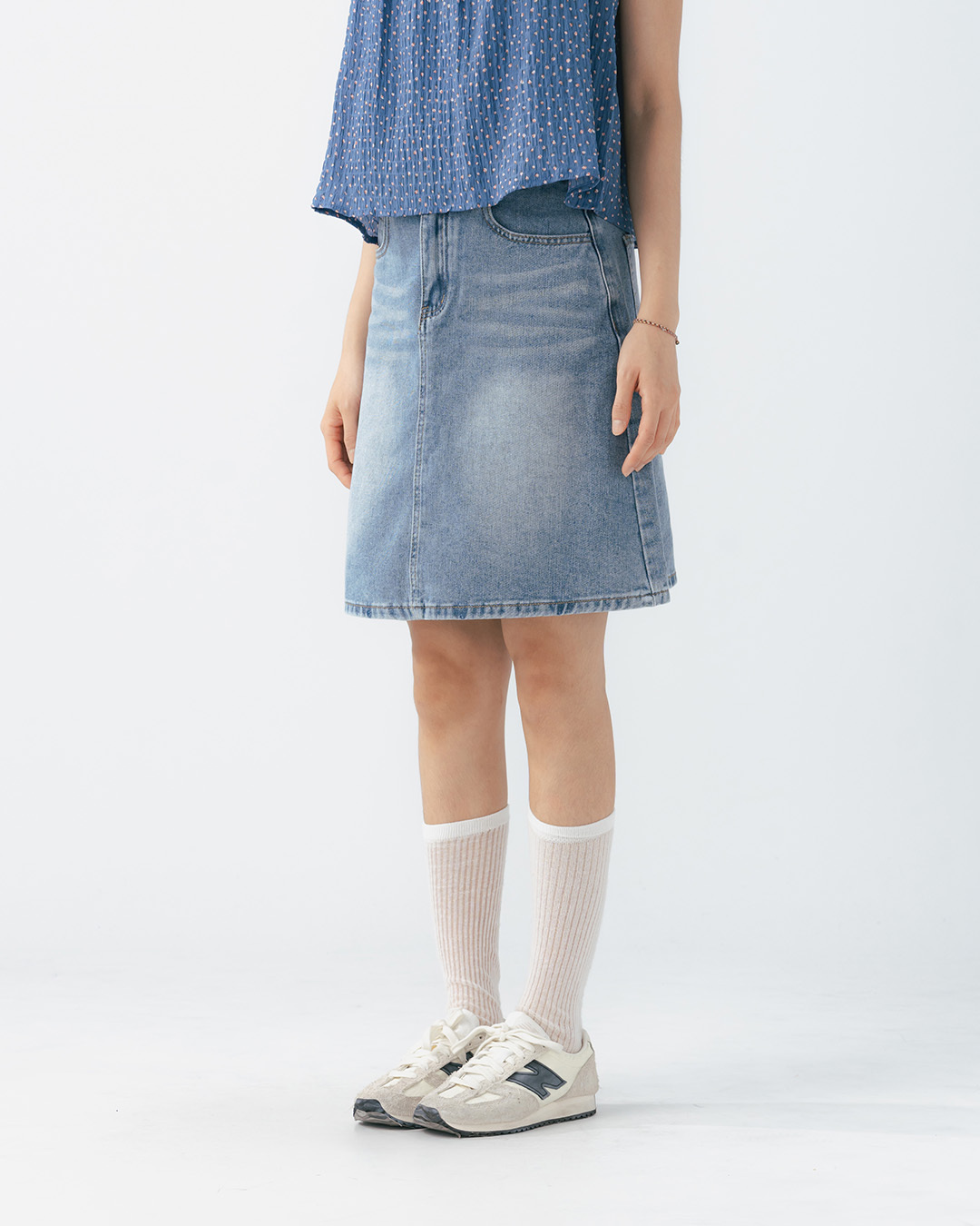 Retro washed denim mini skirt S/M/L【03010957】in stock+pre-order
