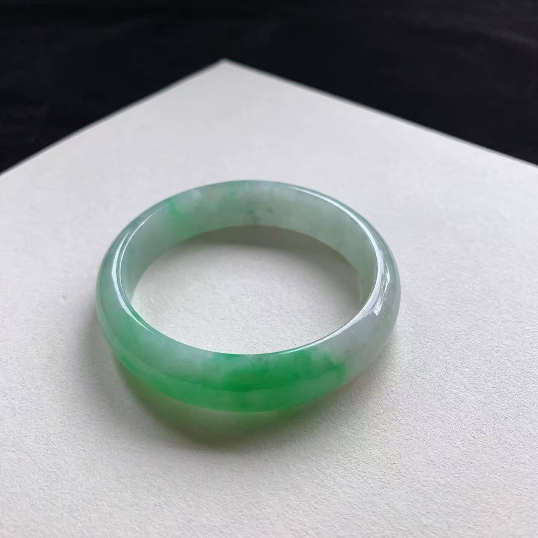 陽綠正圈翡翠手鐲,天然翡翠A玉, 緬甸玉, Jade, Jadeite