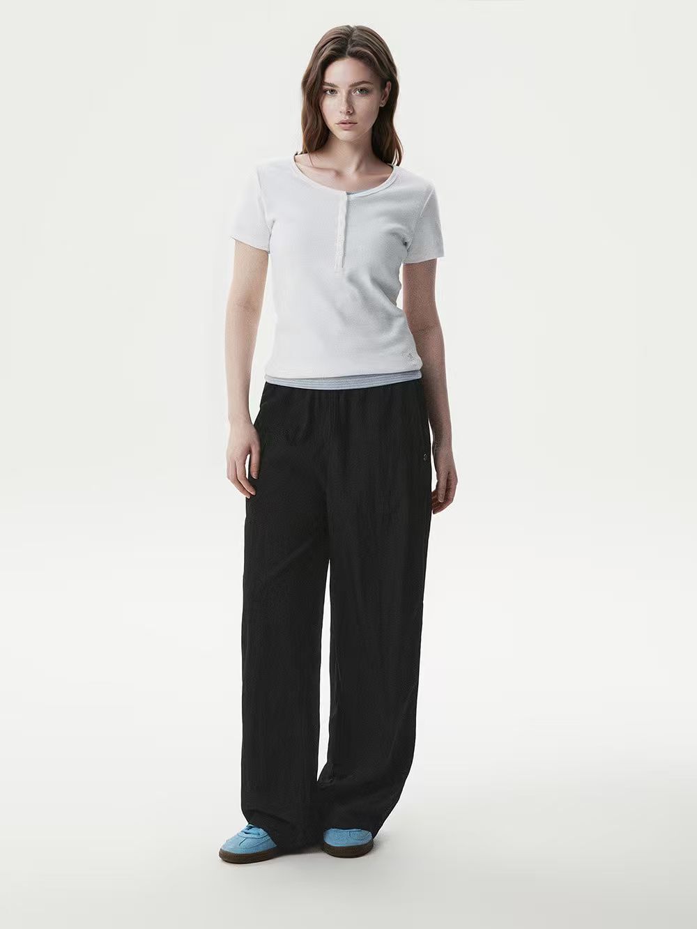 【預購】WHO.A.U H0708206 Rayon Nylon 女裝闊腳長褲