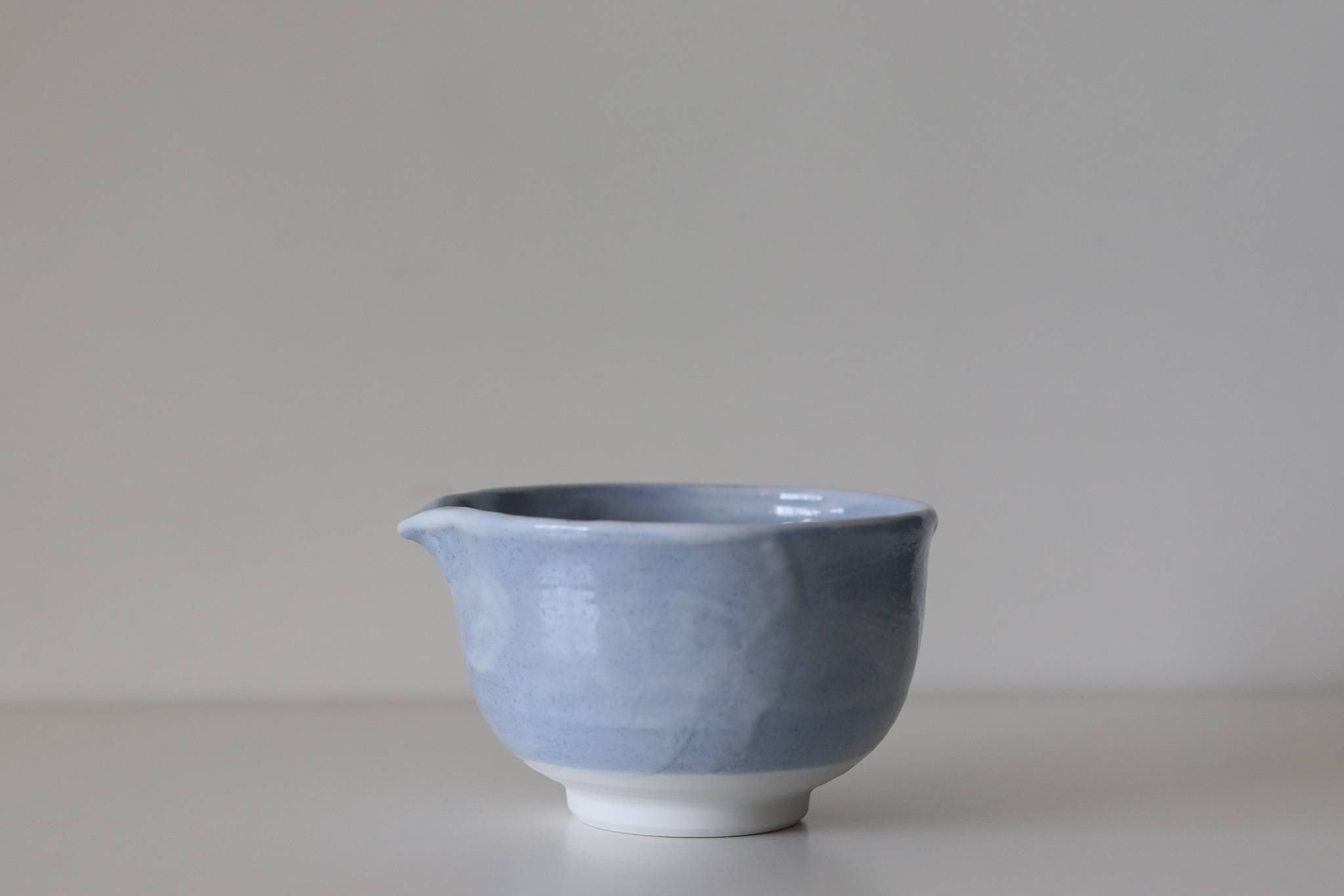 日本 美濃燒 藍志野 片口抹茶碗