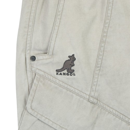 【官網限定】KANGOL 中性 拼接短褲 休閒短褲 淺灰 66251552-12 VII