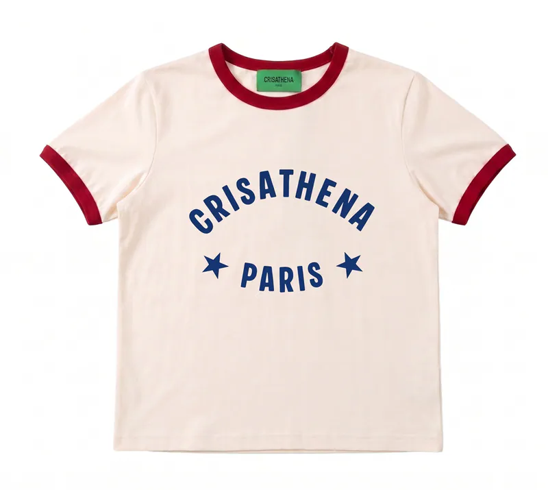 0710CR47-CRISATHENAHK-CLOTHING-Paris Twins Star Slim-fit T-Shirt（A47）
