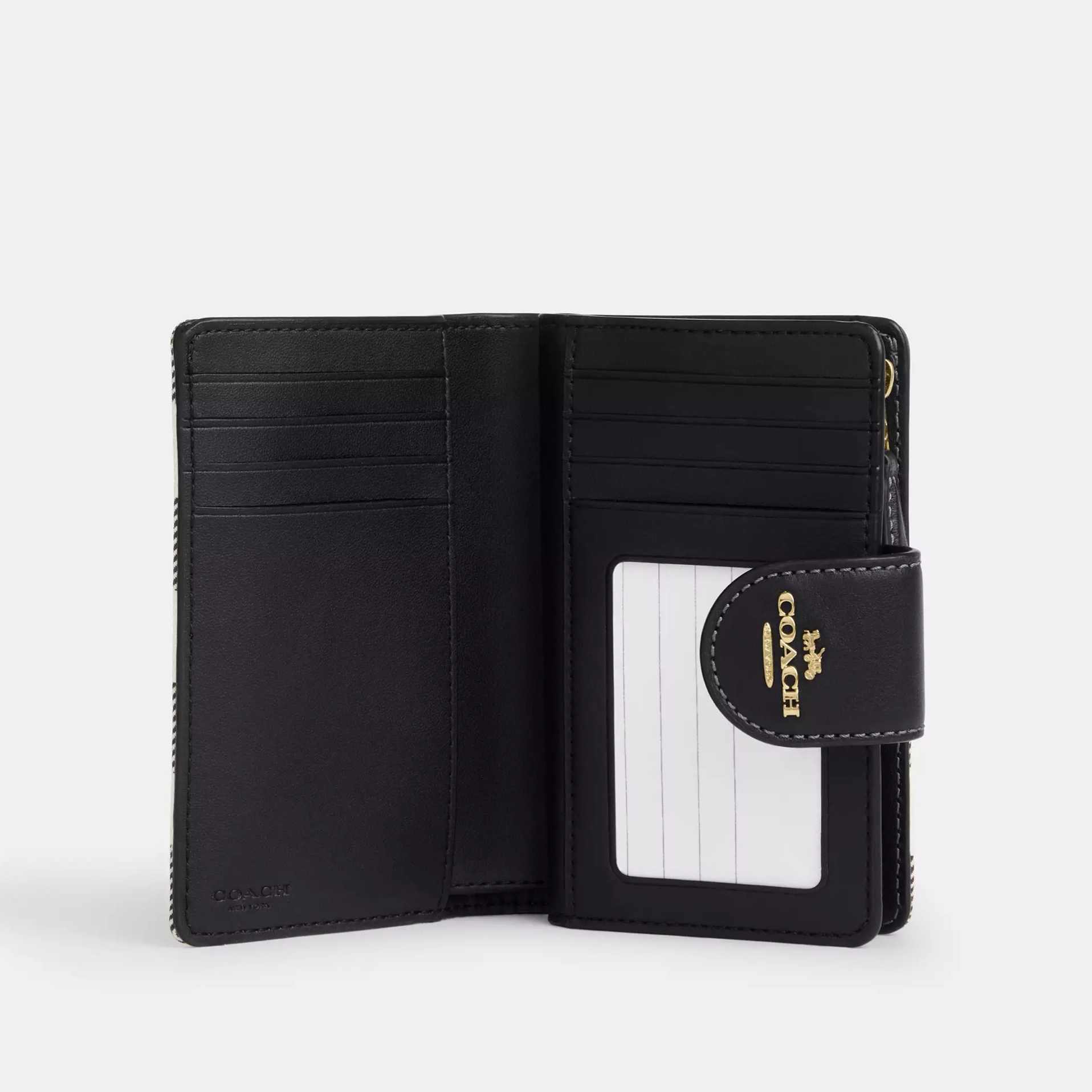 Coach - Medium Corner Zip Wallet With Gingham Print