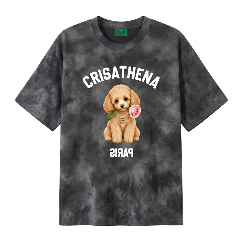 0710CR49-CRISATHENAHK-CLOTHING-Toy Poodle Washed T-Shirt（A49）