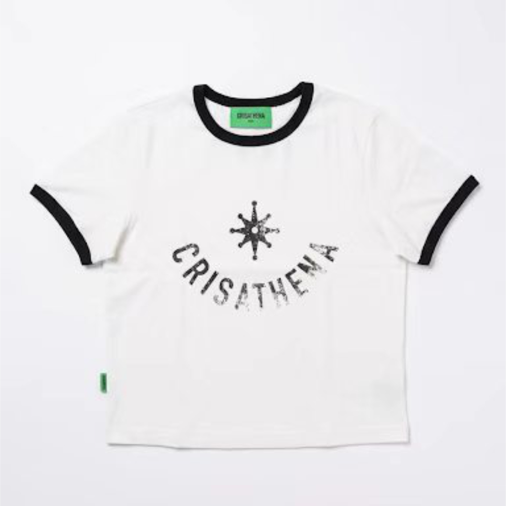 0710CR54-CRISATHENAHK-CLOTHING-Crisathena Distressed Font T-Shirt（A54）