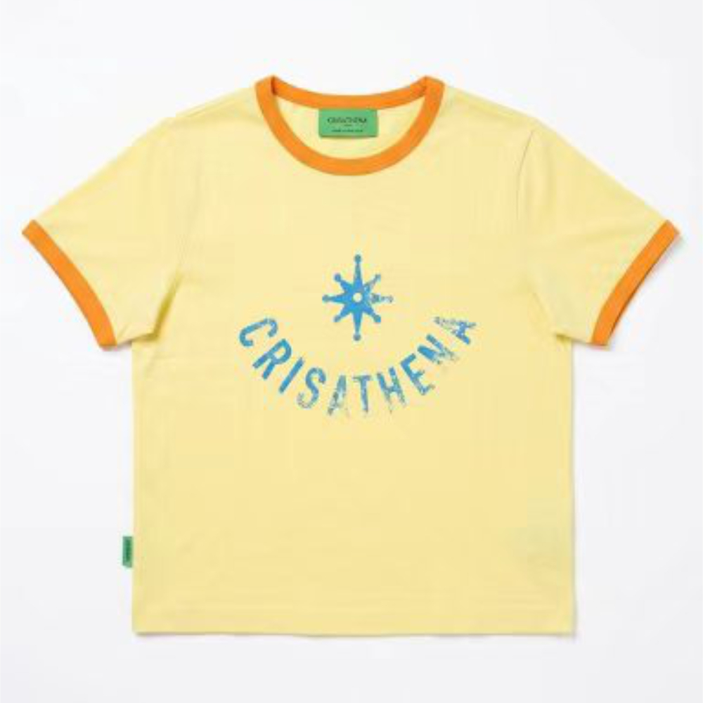0710CR54-CRISATHENAHK-CLOTHING-Crisathena Distressed Font T-Shirt（A54）