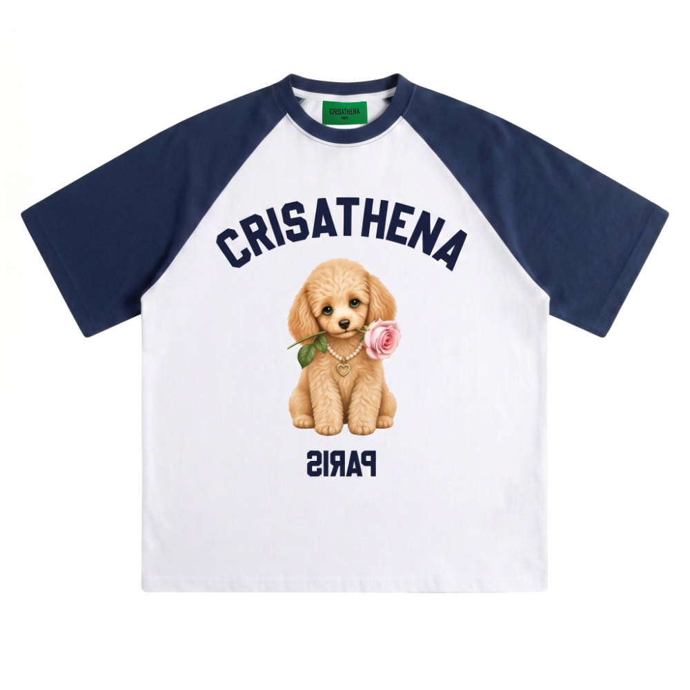 0710CR55-CRISATHENAHK-CLOTHING-Crisathena Toy Poodle and Rose T-Shirt（A55）