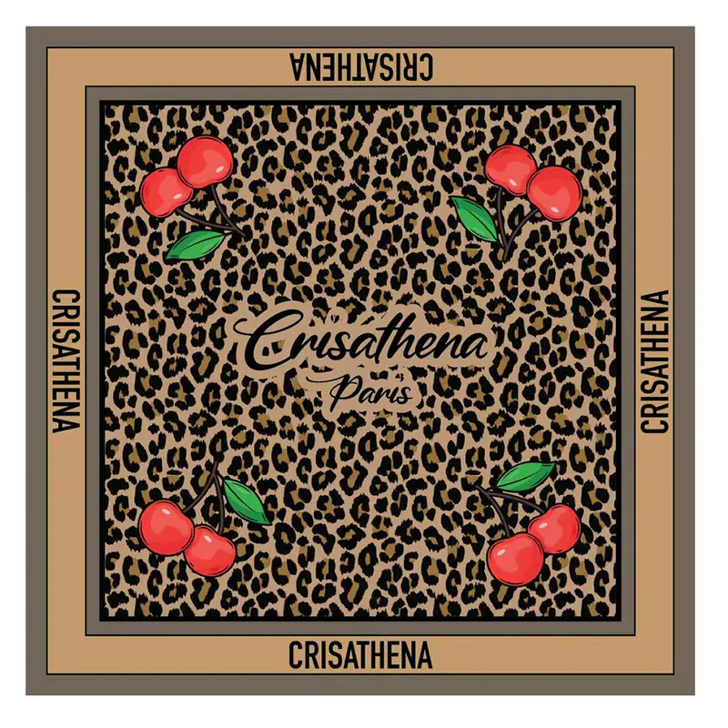 0710CR57-CRISATHENAHK-CLOTHING-Cherry Scarf in Brown,Tan（A57）