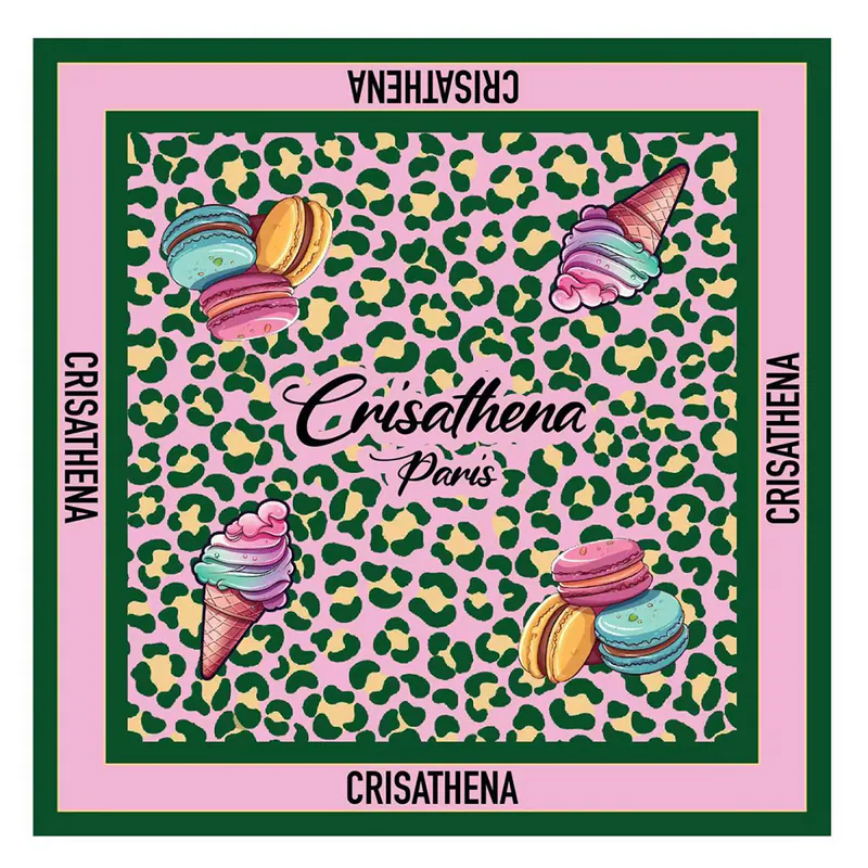 0710CR58-CRISATHENAHK-CLOTHING-Ice-cream Scarf in Green,Pink（A58）