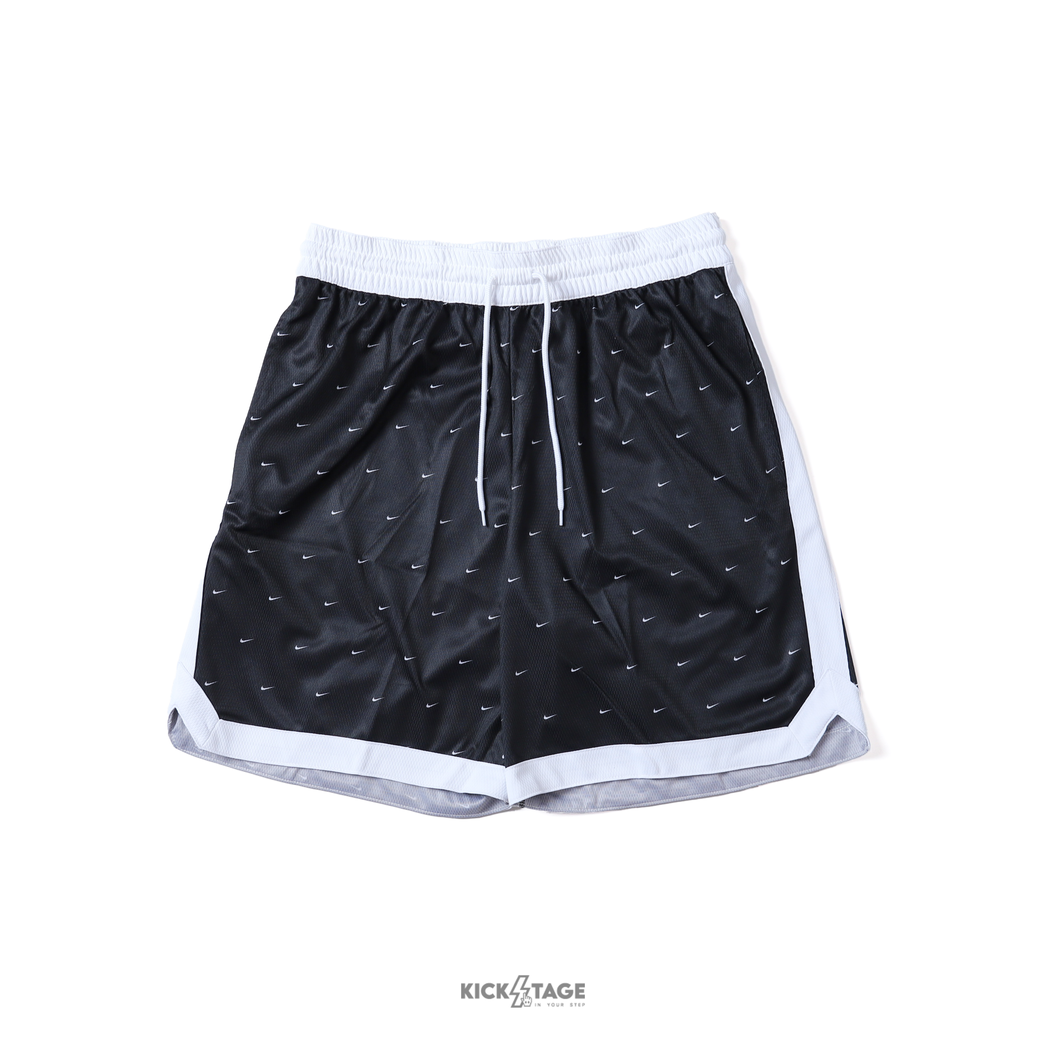 男款 NIKE DRY SHORT 黑白 滿版 LOGO 抽繩 運動 藍球褲 短褲【IF2583-010】NKTF