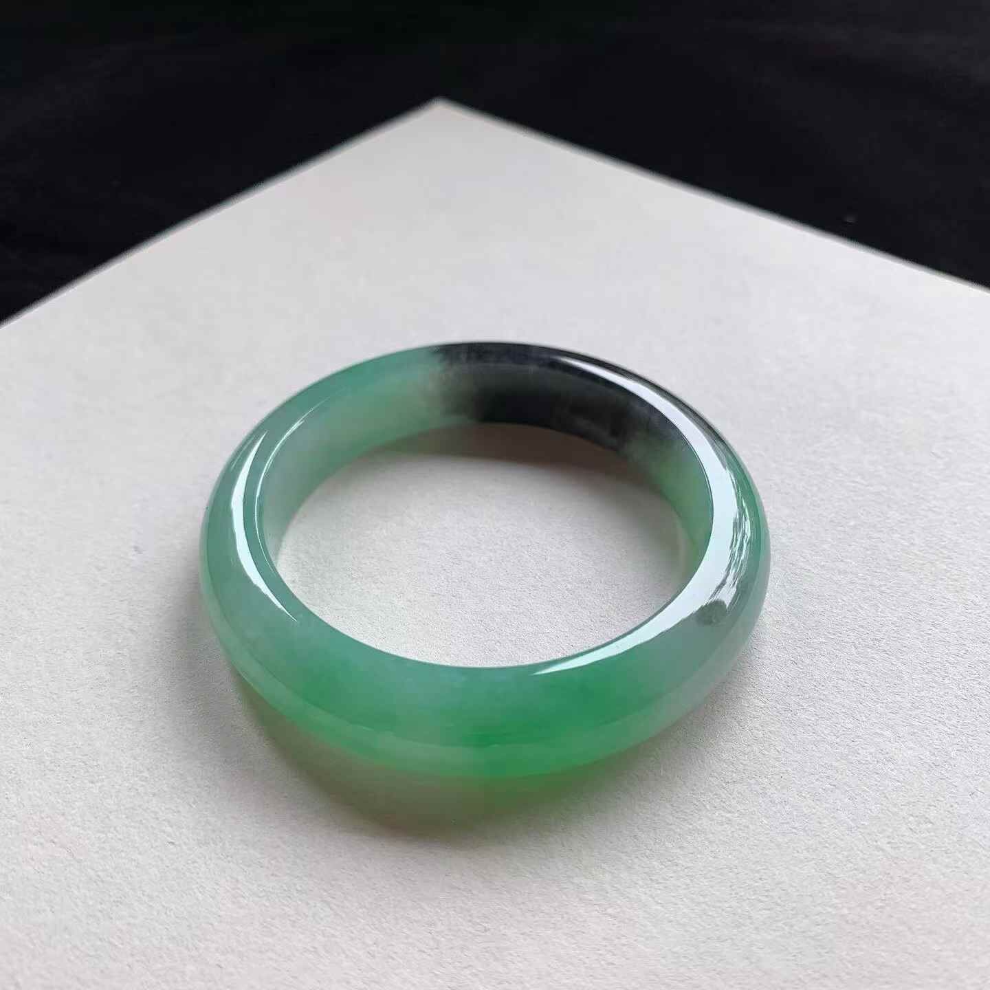烏雞翠綠正圈翡翠手鐲,天然翡翠A玉, 緬甸玉, Jade, Jadeite