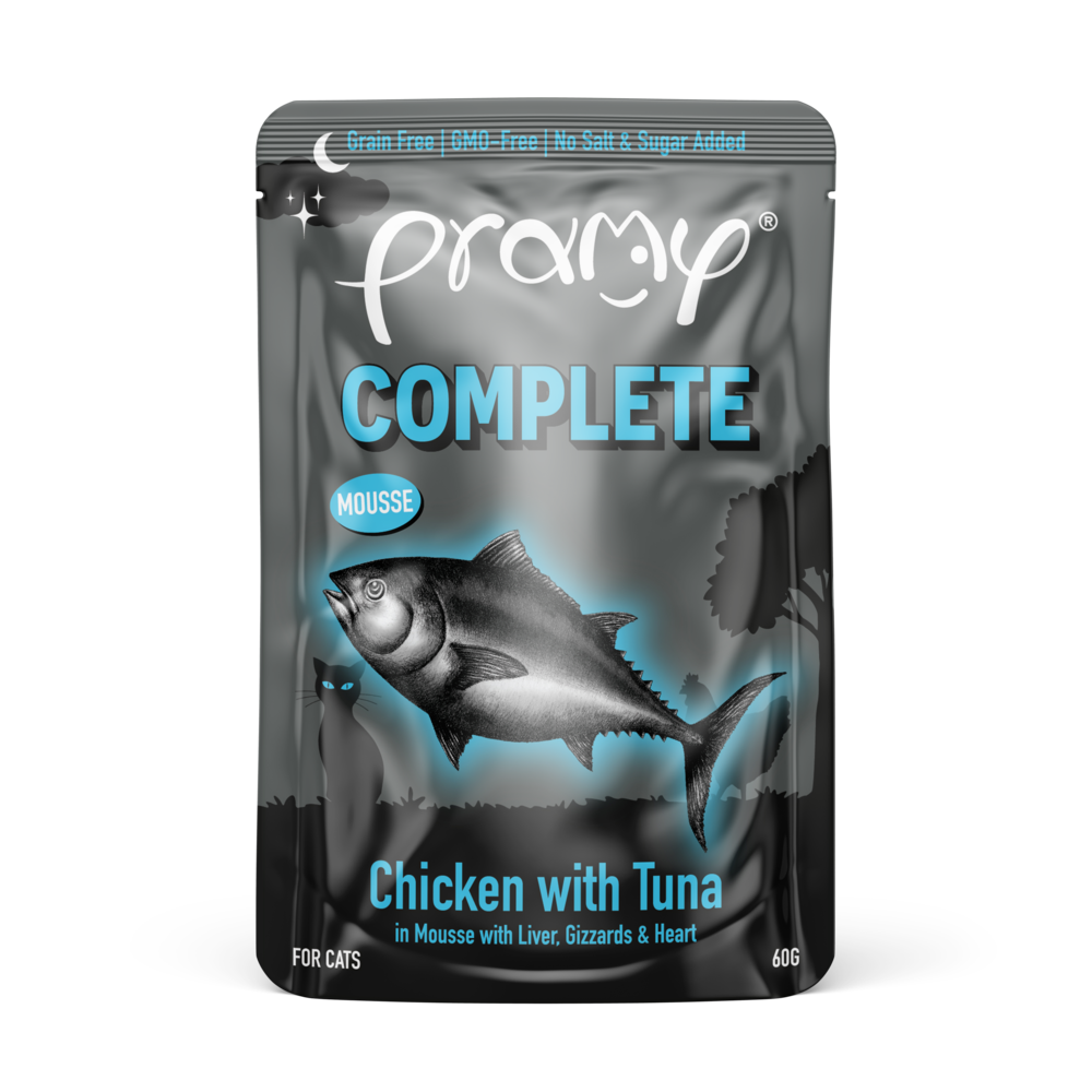 Pramy Midnight Prey Chicken with Tuna in Mousse for Cats 60g