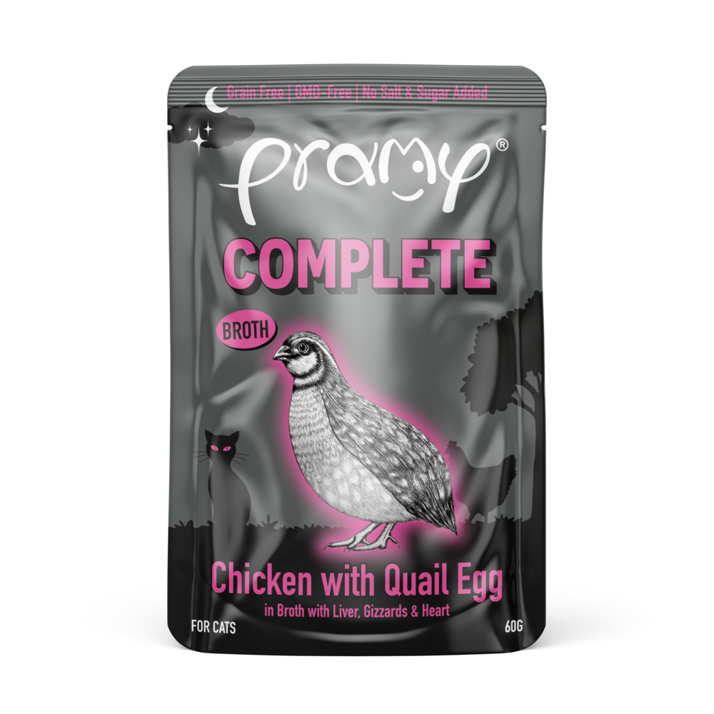 Pramy Midnight Prey Chicken with Quail Egg in Broth for Cats 60g