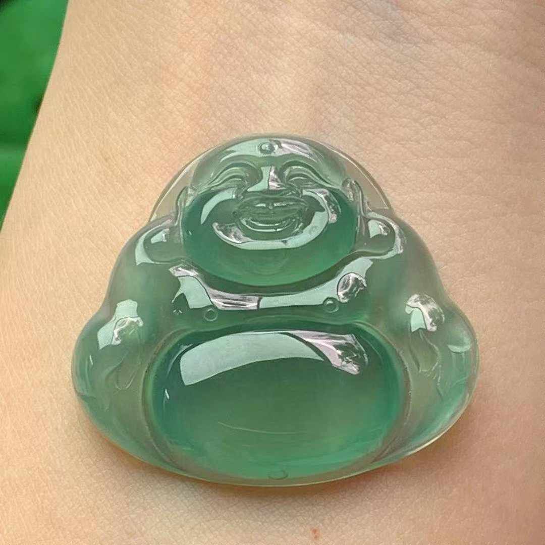 翡翠冰種底色佛公,天然翡翠A玉, 緬甸玉, Jade, Jadeite