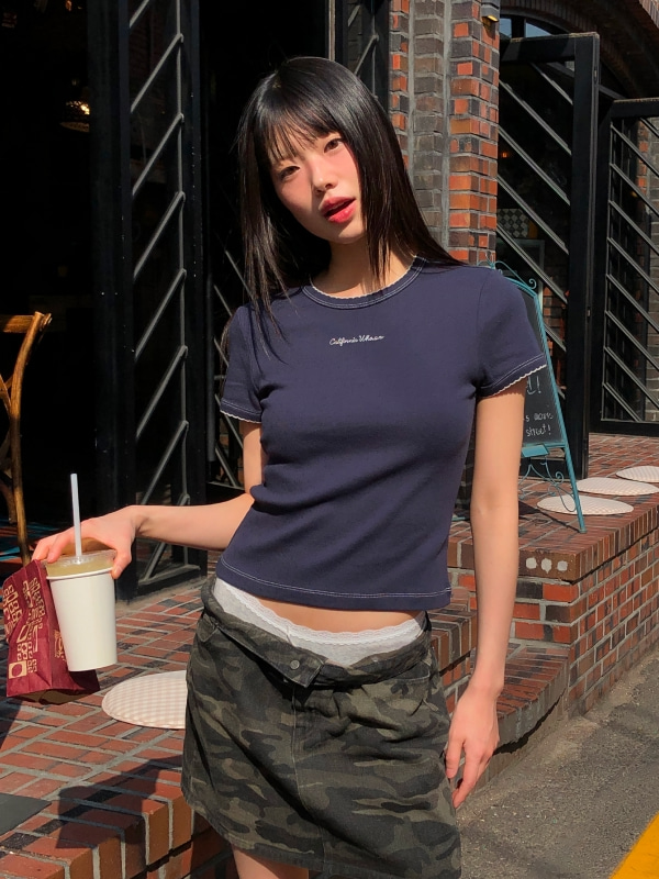 【預購】WHO.A.U H0708218 女裝花邊領口短袖上衣