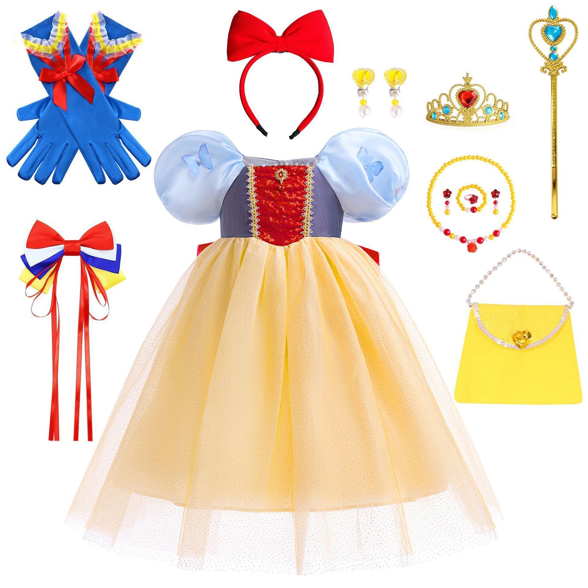 現貨 140cm 萬聖節 白雪公主禮服 蝴蝶澎袖款 100-150cm #RA67