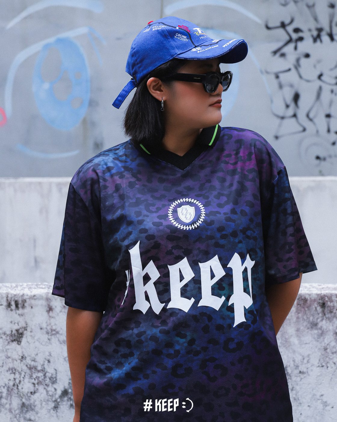 #KEEP LEOPARD SOCCER TEE 豹紋足球 黑色 漸層 寬鬆 街頭 短TEE【KS358】