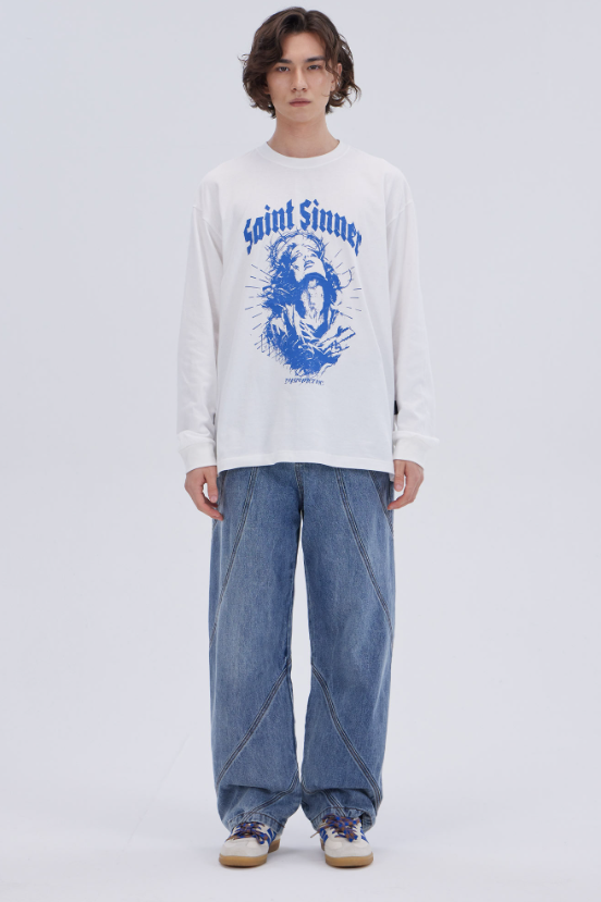 韓國代購 棒棒糖 明星同款牛仔褲  TWIST INCISION WASHING DENIM PANTS