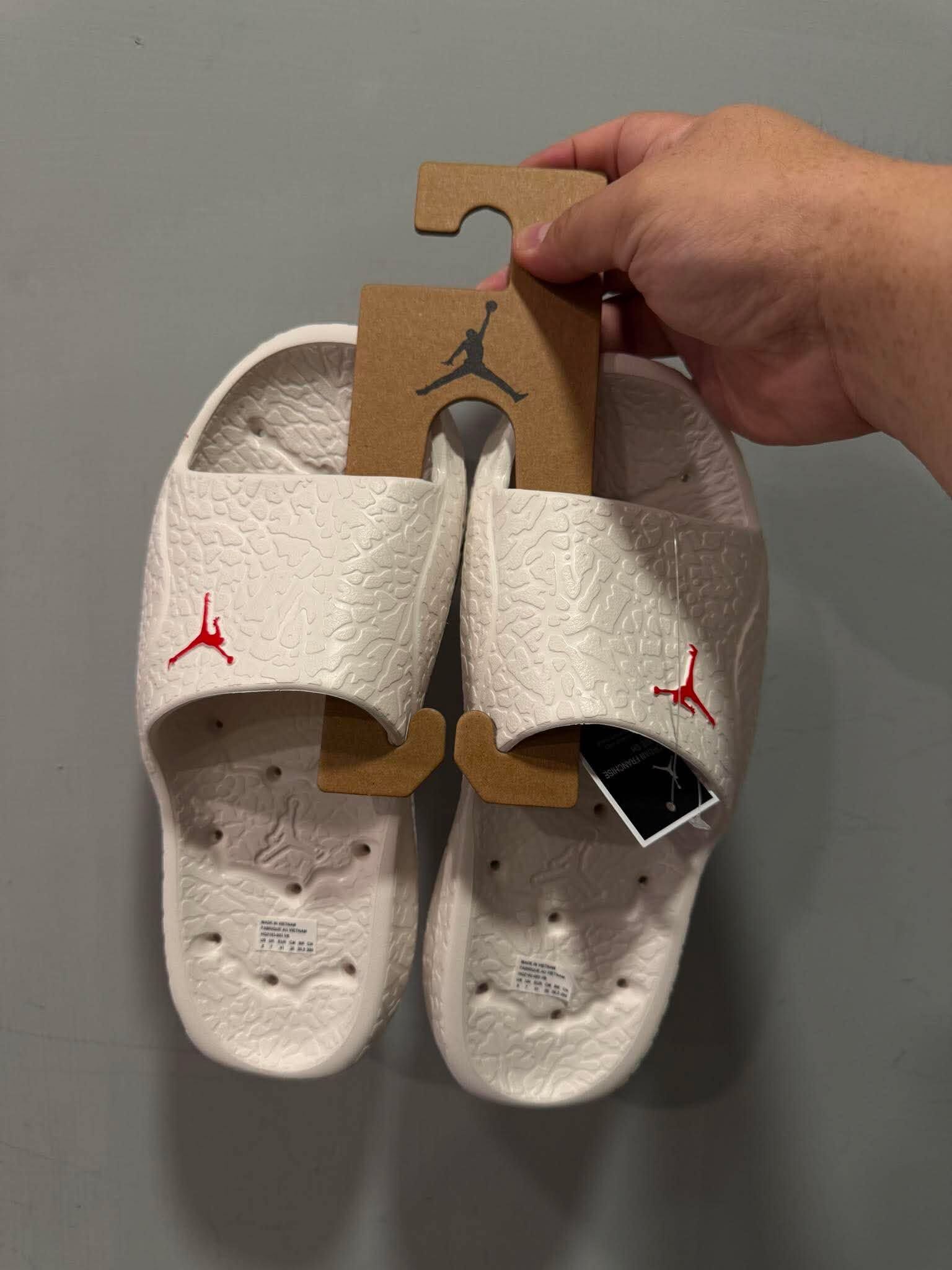 Jordan Franchise 舒適百搭一字拖鞋 男款 米白色HQ2163-003