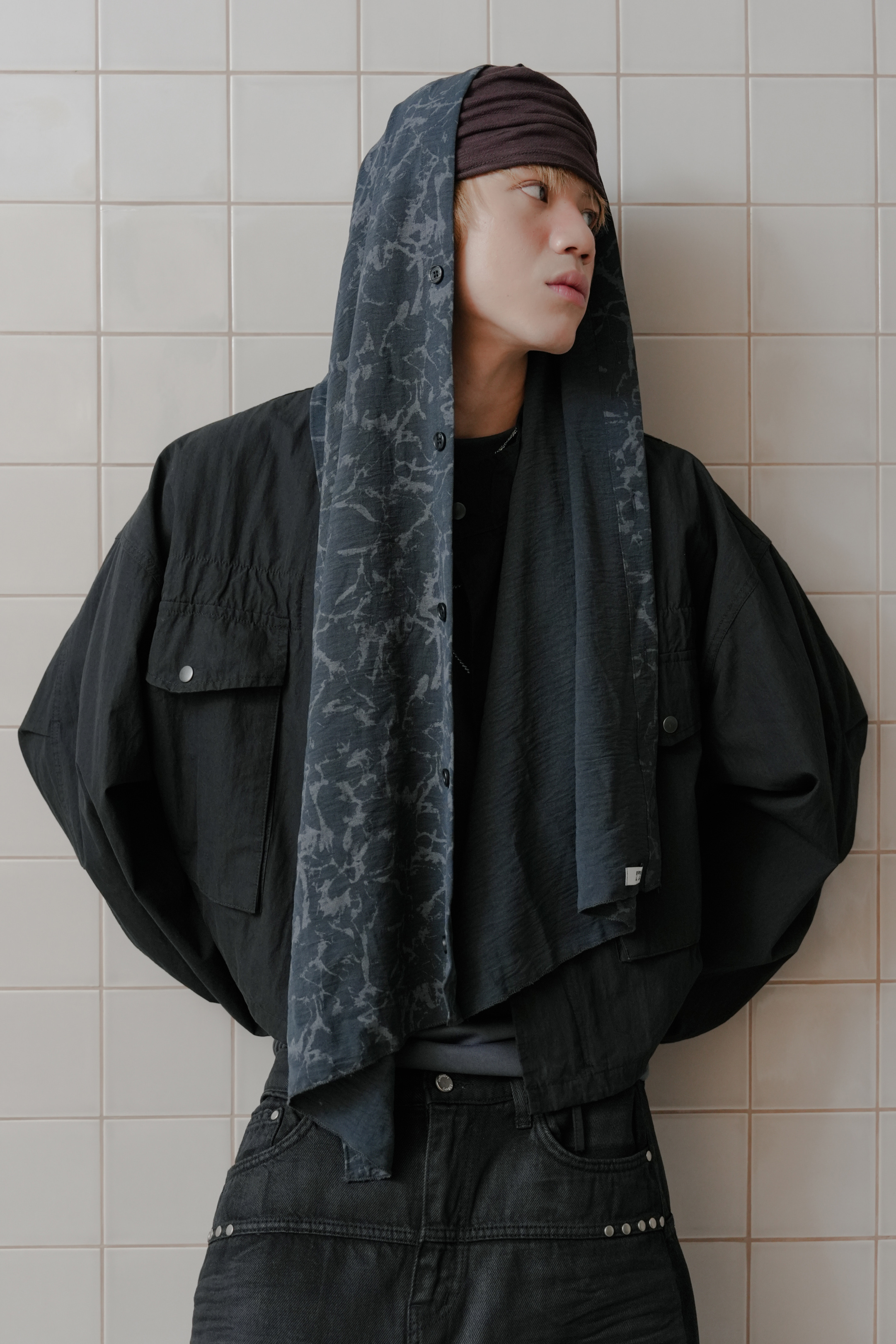 button scarf #絲巾