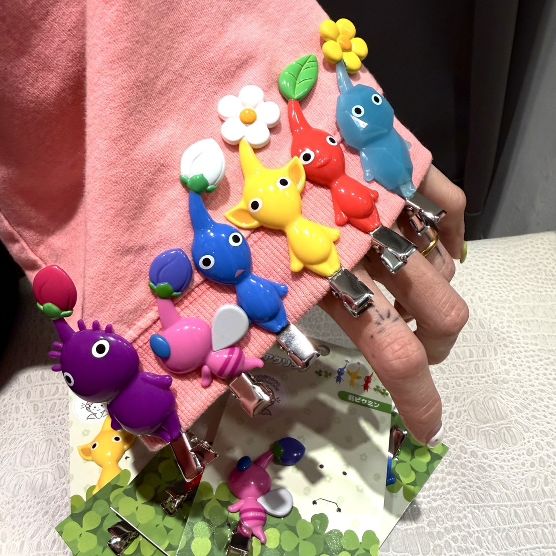 日本任天堂 Pikmin 皮克敏髮夾 2入組 瀏海夾 PIK-紅001-藍002-黃003-紫101-冰103