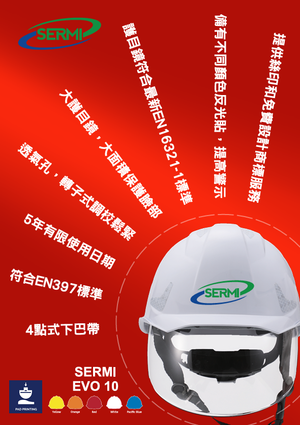 SERMI EVO10一體式護目鏡安全帽