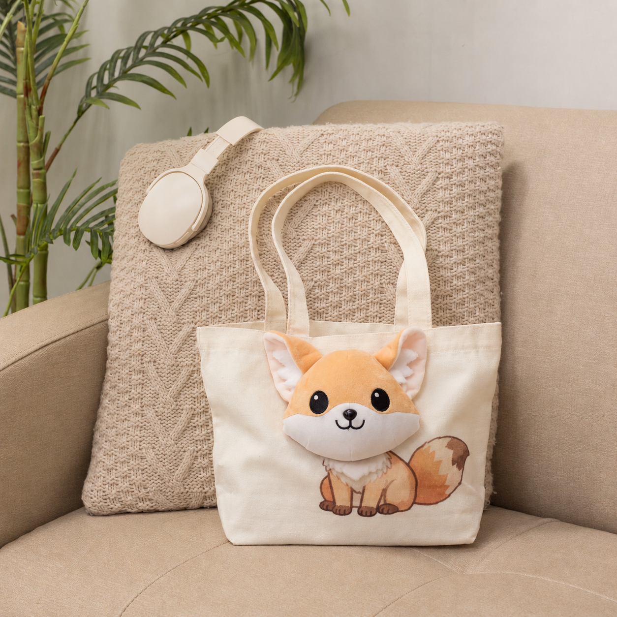 動物王國展 立體小提袋《沙漠狐》