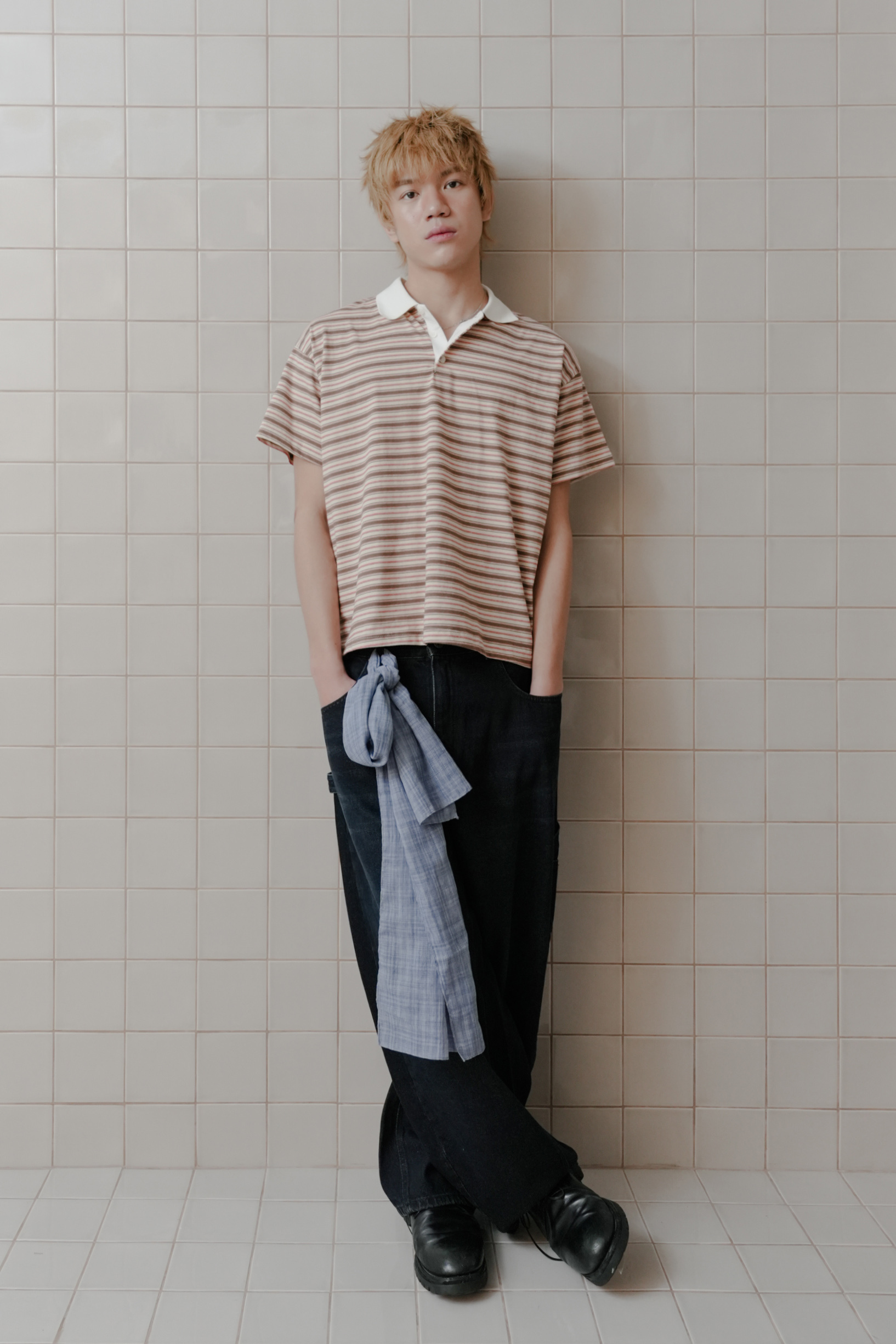cozy crop stripe tee #上衣