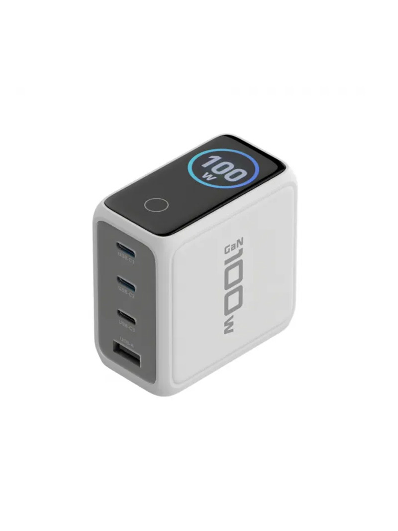 PQI｜100W GaN氮化鎵四孔充電器 PD快充 USB-C快充頭 智慧數顯 筆電充電器