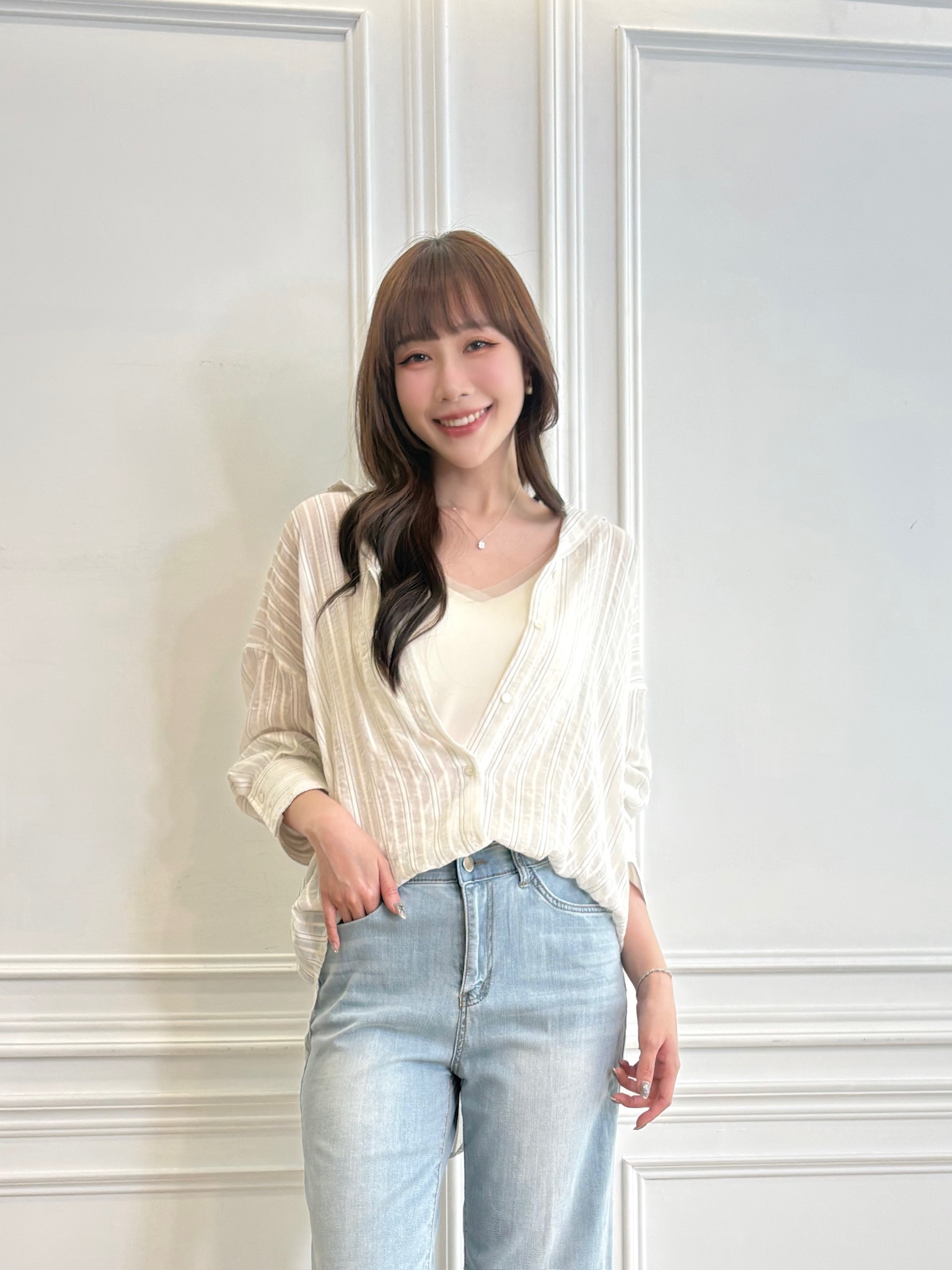 V領拼紗Bra Top